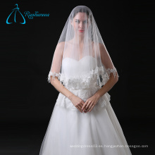 Lace Appliques Tulle corto vestido de novia de la boda velo